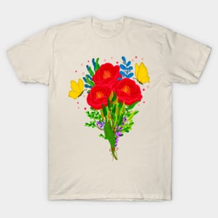Red Roses Bouquet T-Shirt
